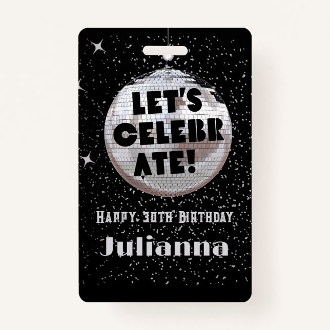 Tarjeta De Identificación Celebremos la discoteca Black Birthday VIP (Anverso)