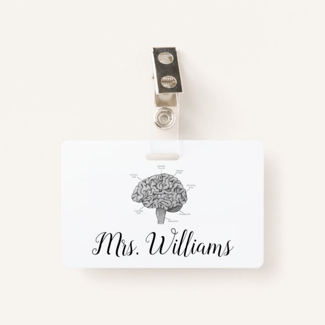 Tarjeta De Identificación Cerebro científico (Anverso con clip)