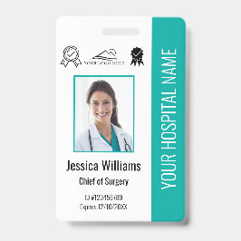 Tarjeta De Identificación Certificación de foto de empleado de hospital ID a