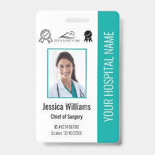 Tarjeta De Identificación Certificación de Foto de Empleado de Hospital ID V
