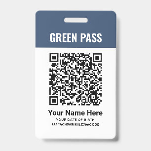 Tarjeta De Identificación Certificado de vacunación Green Pass Azul de la M