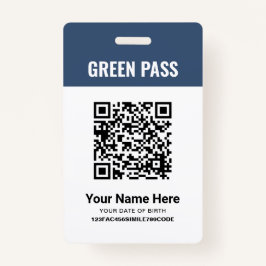 Tarjeta De Identificación Certificado de vacunación Green Pass Azul de la Ma
