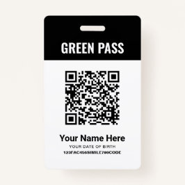 Tarjeta De Identificación Certificado de vacunación Green Pass PVC Black
