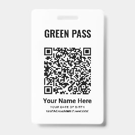 Tarjeta De Identificación Certificado de Vacunación Green Pass PVC Blanco Fr