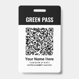 Tarjeta De Identificación Certificado de Vacunación Green Pass PVC Negro