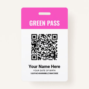 Tarjeta De Identificación Certificado de vacunación Green Pass PVC Pink