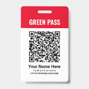 Tarjeta De Identificación Certificado de Vacunación Green Pass PVC Rojo