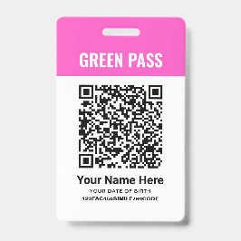 Tarjeta De Identificación Certificado de Vacunación Green Pass PVC Rosa