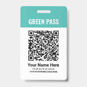 Tarjeta De Identificación Certificado de Vacunación Green Pass PVC Turquesa