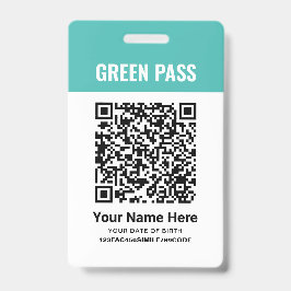 Tarjeta De Identificación Certificado de Vacunación Green Pass PVC Turquesa