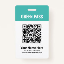 Certificado de vacunación Green Pass PVC Turquoise