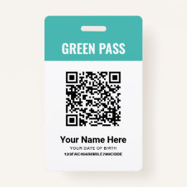 Tarjeta De Identificación Certificado de vacunación Green Pass PVC Turquoise