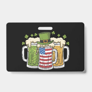 Tarjeta De Identificación Cerveza Irlandesa Irlanda Estados Unidos Bandera A