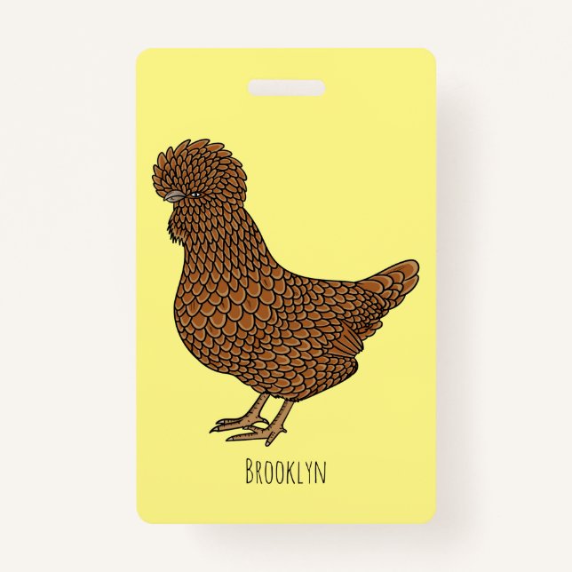 Tarjeta De Identificación Chamois polish chicken cartoon illustration  (Anverso)
