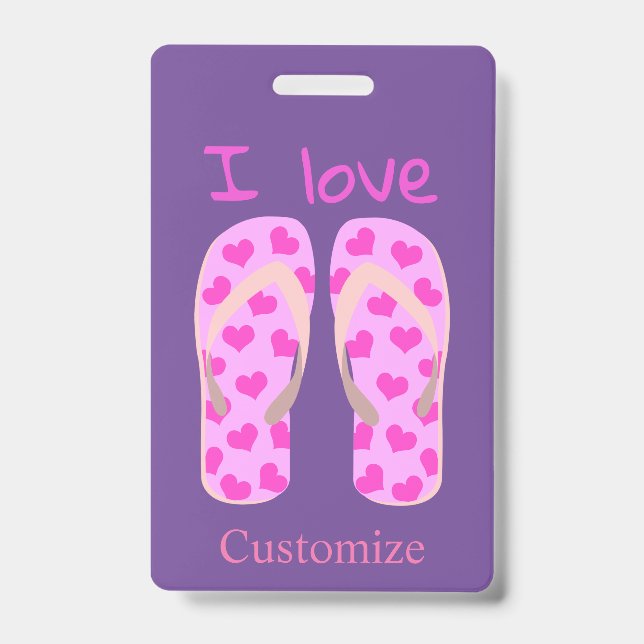 Tarjeta De Identificación Chanclas rosas Thunder_Cove (Parte frontal)
