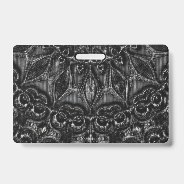 Tarjeta De Identificación Charcoal Mandala  (Parte frontal)
