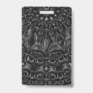 Tarjeta De Identificación Charcoal Mandala Badge