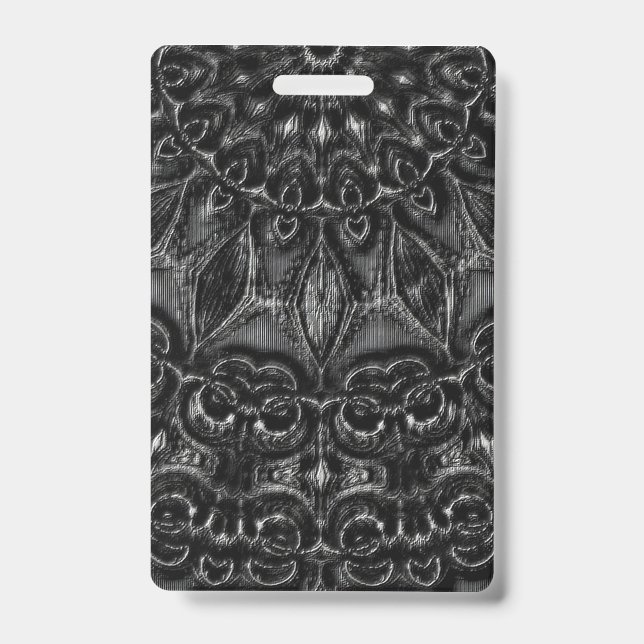 Tarjeta De Identificación Charcoal Mandala  Badge (Parte frontal)