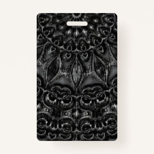 Tarjeta De Identificación Charcoal Mandala Badge