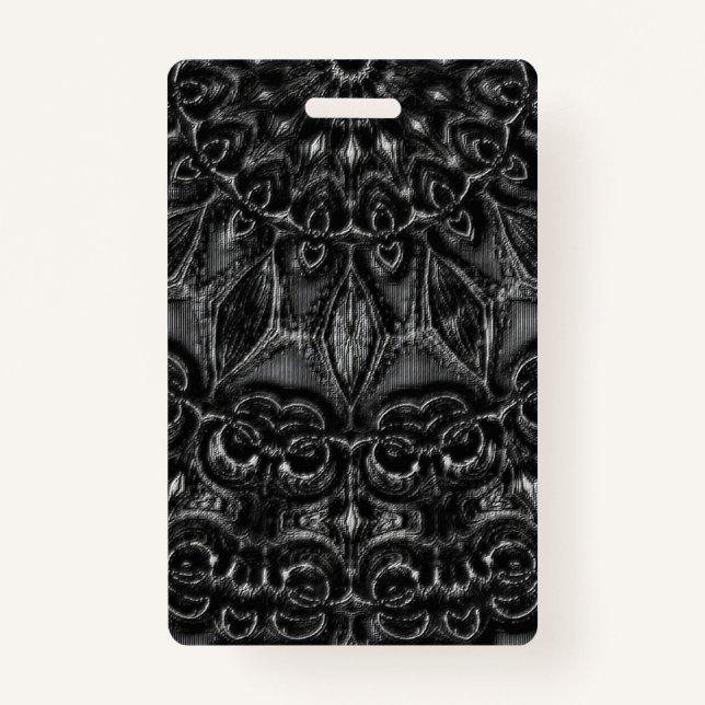 Tarjeta De Identificación Charcoal Mandala  Badge (Anverso)