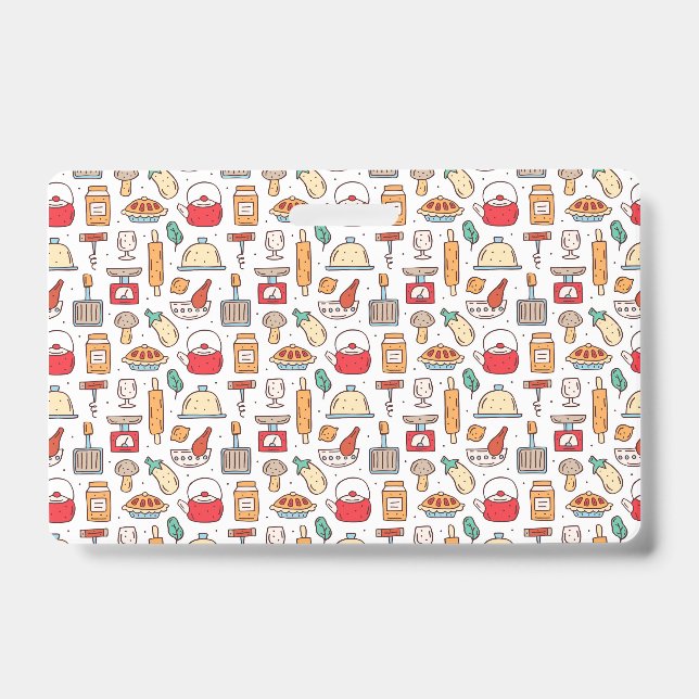 Tarjeta De Identificación Chef Gift | No One Who Cooks Alone (Parte frontal)