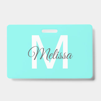 Tarjeta De Identificación chic playero abstracto turquesa aqua azul femenino