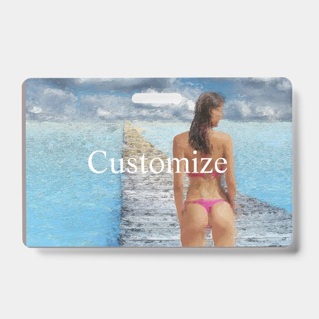 Tarjeta De Identificación Chica Bikini Thunder_Cove (Parte frontal)