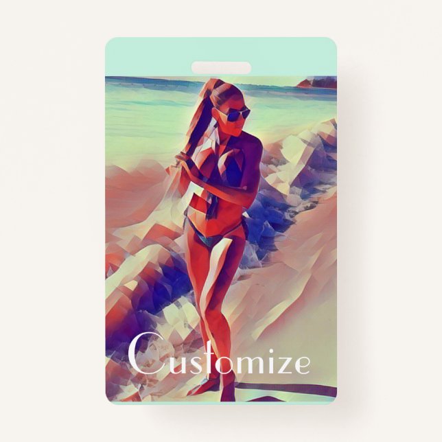 Tarjeta De Identificación Chica de playa Thunder_Cove (Anverso)