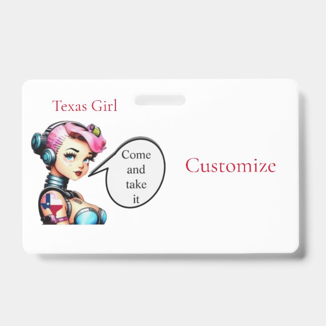 Tarjeta De Identificación Chica de Texas Thunder_Cove (Parte frontal)