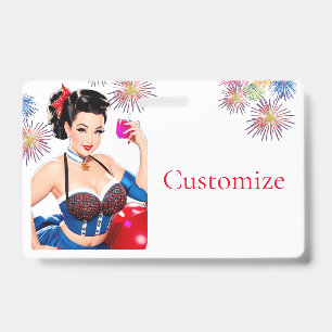 Tarjeta De Identificación Chica del Fiesta de cócteles Thunder_Cove