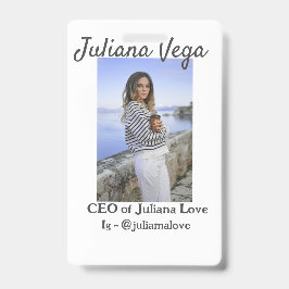 Tarjeta De Identificación CHICA jefe jefe de empresa director ejecutivo mane