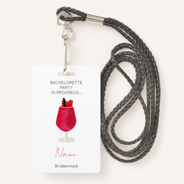Tarjeta De Identificación Chicas del partido Bachelorette (Anverso son cordón)