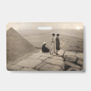 Tarjeta De Identificación Chicas Flapper Amanecer Pirámide de Keops, Egipto