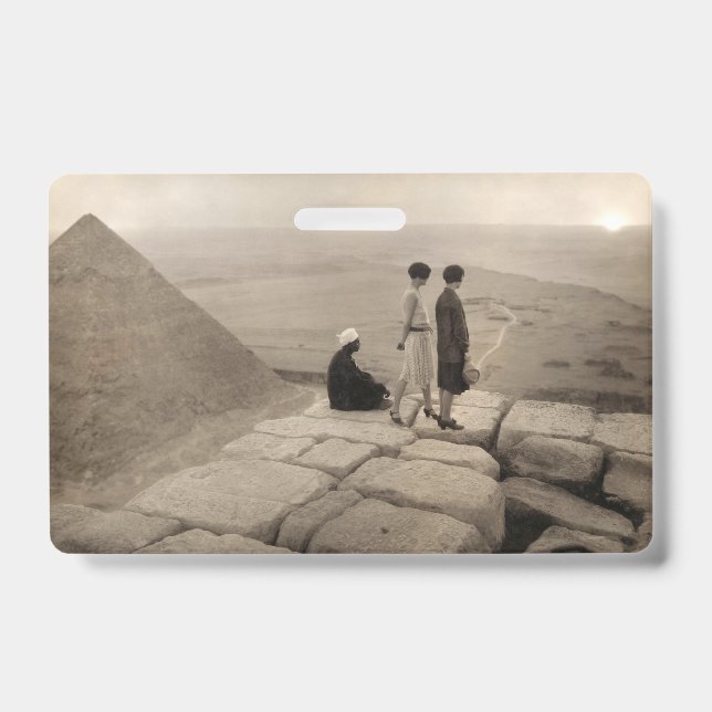 Tarjeta De Identificación Chicas Flapper Amanecer Pirámide de Keops, Egipto  (Parte frontal)
