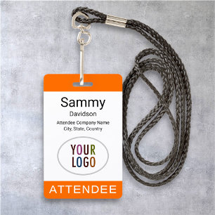 Tarjeta De Identificación Cinta con Clip para Badge de Asistente de Evento c