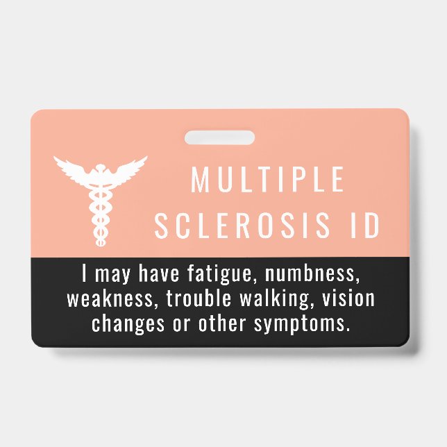 Tarjeta De Identificación Cinta de concienciación sobre esclerosis múltiple  (Parte frontal)