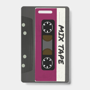 Tarjeta De Identificación Cinta Mixta Morada - Regalo Inspirado en los 80 y