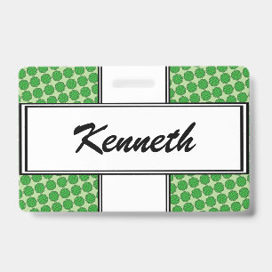 Tarjeta De Identificación Cinta verde de flores por Kenneth Yoncich