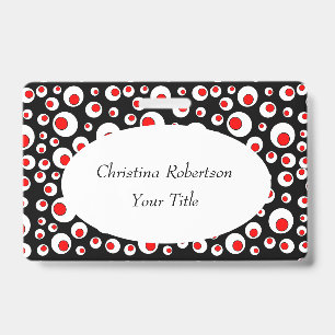 Tarjeta De Identificación Círculos rojos brillantes abstractos en círculos b