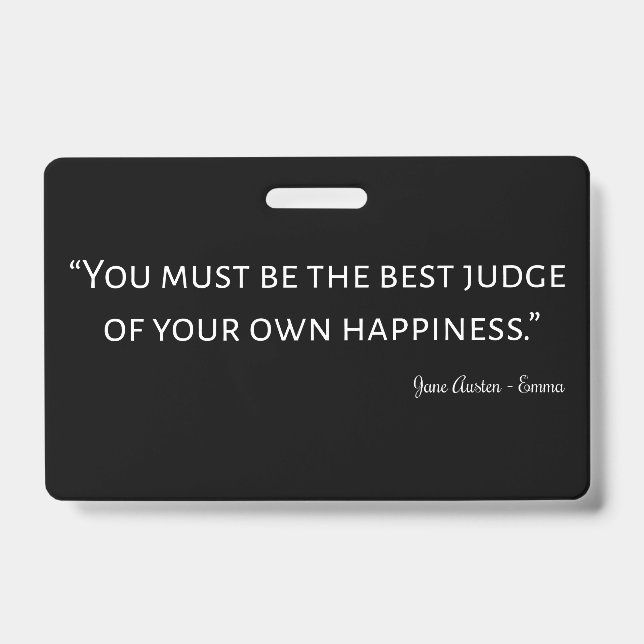 Tarjeta De Identificación Cita de Emma de Jane Austen I (Parte frontal)