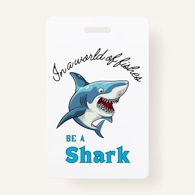 TARJETA DE IDENTIFICACIÓN CITA DE TIBURÓN, DIVERTIDO ESTILO PERSONALIZADO (Anverso)