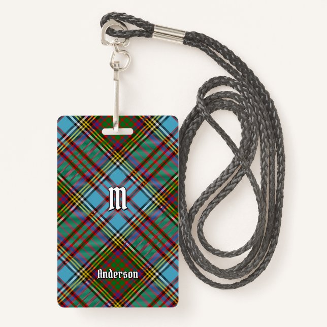 Tarjeta De Identificación Clan Anderson Tartan Badge (Anverso son cordón)
