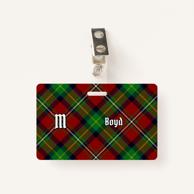 Tarjeta De Identificación Clan Boyd Tartan (Anverso con clip)