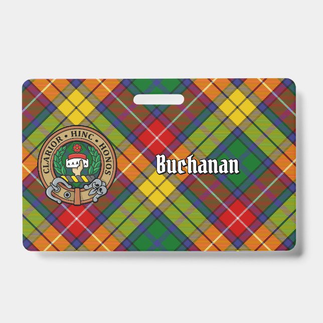 Tarjeta De Identificación Clan Buchanan Escudo por Tartán (Parte frontal)