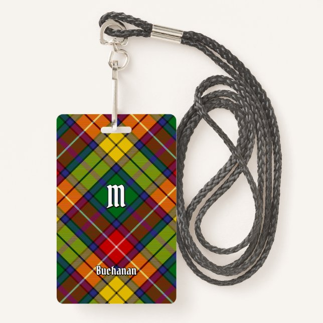 Tarjeta De Identificación Clan Buchanan Tartan (Anverso son cordón)