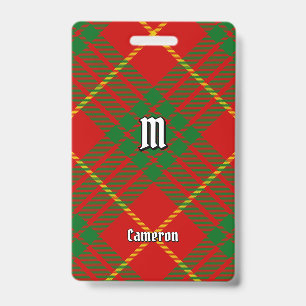 Tarjeta De Identificación Clan Cameron Tartan