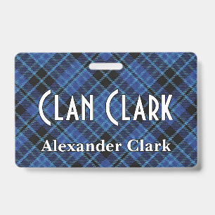 Tarjeta De Identificación Clan Clark Escocés Clero Tartán Animado
