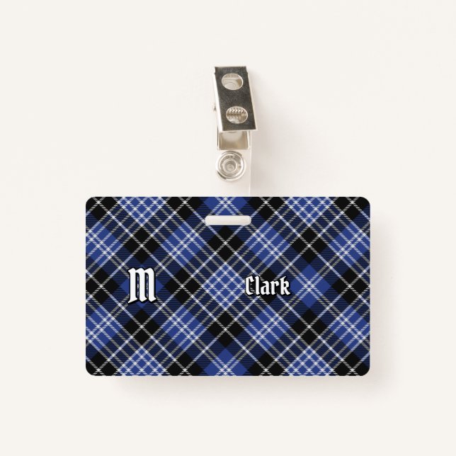 Tarjeta De Identificación Clan Clark Tartan (Anverso con clip)