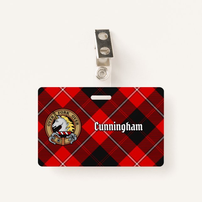 Tarjeta De Identificación Clan Cunningham Escudo por Tartán (Anverso con clip)