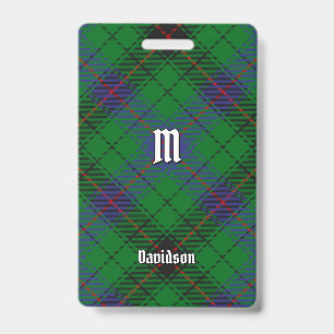 Tarjeta De Identificación Clan Davidson Tartan